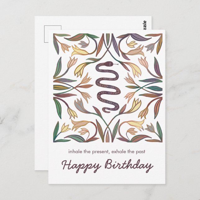 Snake Vines Inspirational Magical Happy Birthday  Postcard (Front/Back)