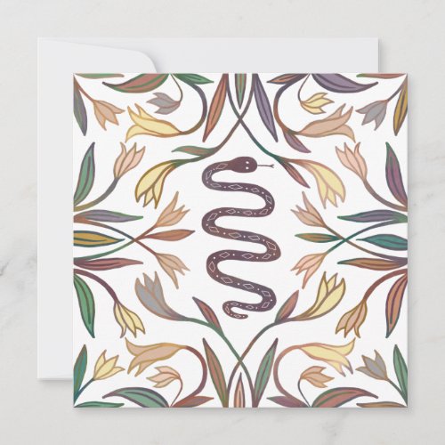 Snake Vines Mystical Magical Boho Blank Card