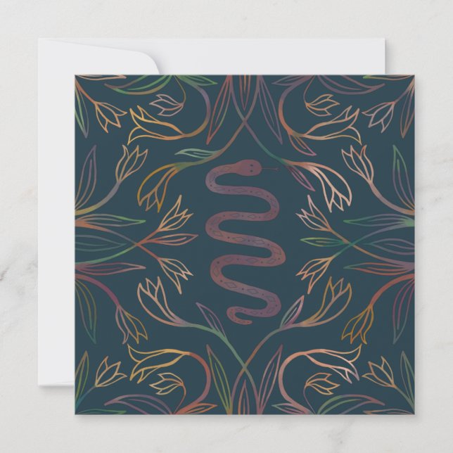 Snake Vines Mystical Magical Boho Blank Card (Front)