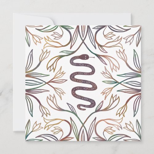 Snake Vines Mystical Magical Boho Blank Card
