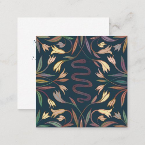 Snake Vines Mystical Magical Boho Colorful   Square Business Card