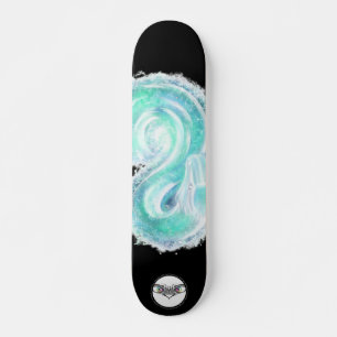 Snake water turquoise blue splatter glow skateboard