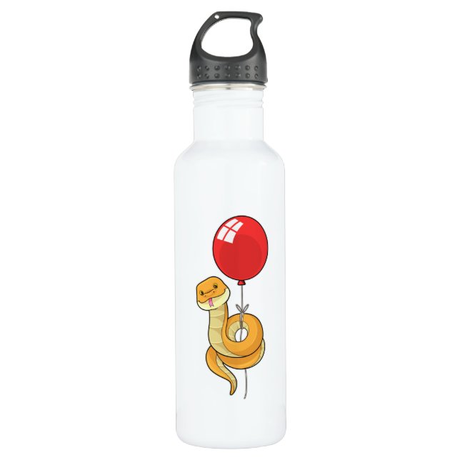 Snake with Balloon Stainless Steel Water Bottle (Front)