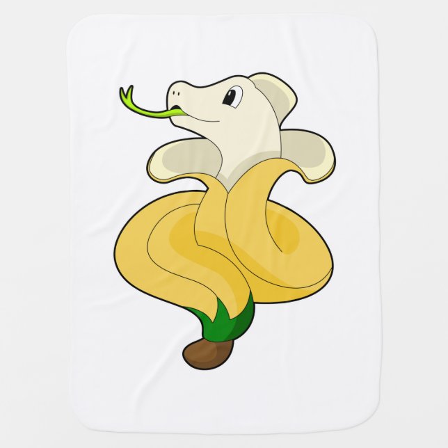 Snake with Banana Baby Blanket (Front)