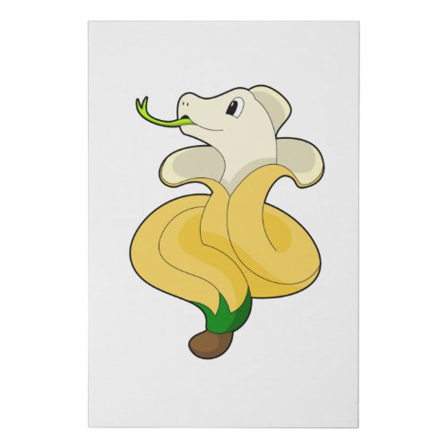 Snake with Banana Faux Canvas Print