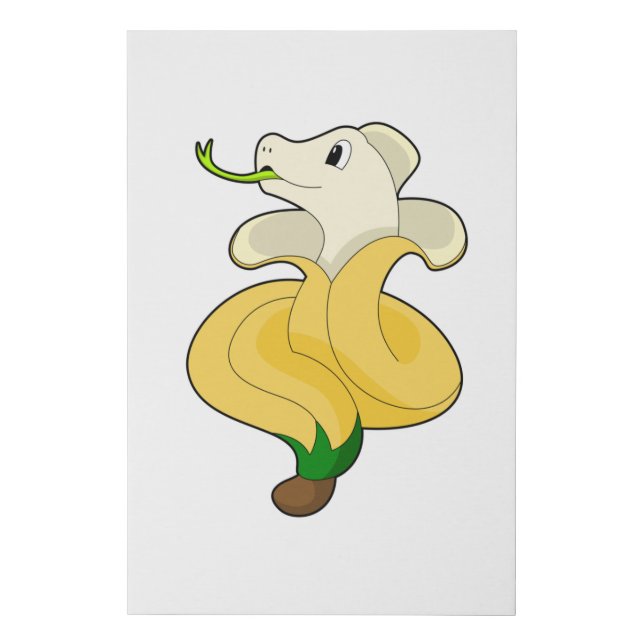 Snake with Banana Faux Canvas Print (Front)