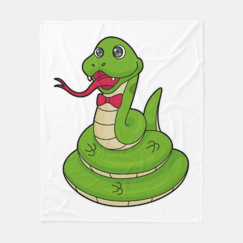 Snake with Bow tie Fleece Blanket
