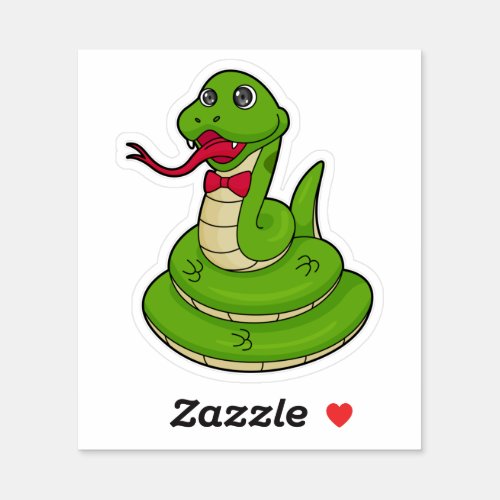Snake with Bow tie Sticker
