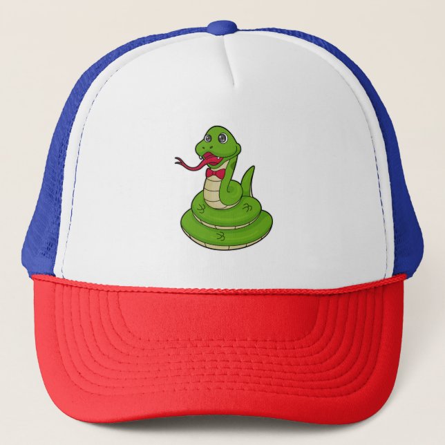 Snake with Bow tie Trucker Hat (Front)