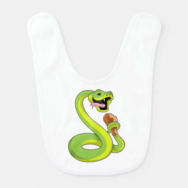 Snake with Chicken Baby Bib (Front)