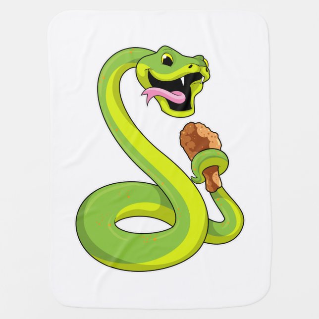 Snake with Chicken Baby Blanket (Front)
