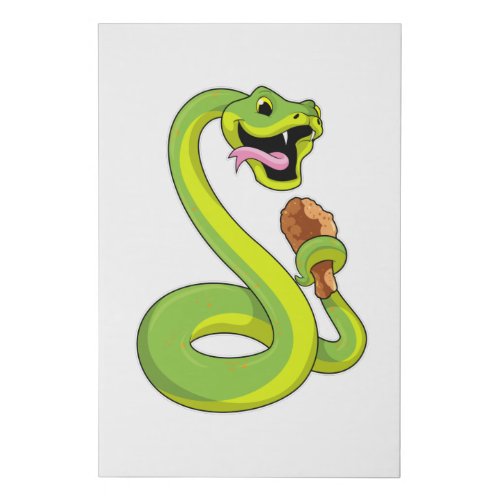 Snake with Chicken Faux Canvas Print