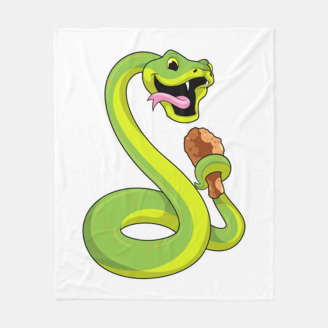 Snake with Chicken Fleece Blanket (Front)
