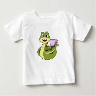 Snake with Cup of Coffee Baby T-Shirt