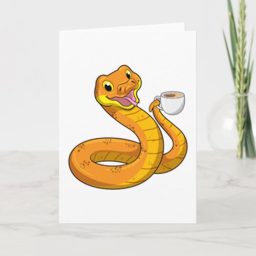 Snake with Cup of Coffee Card