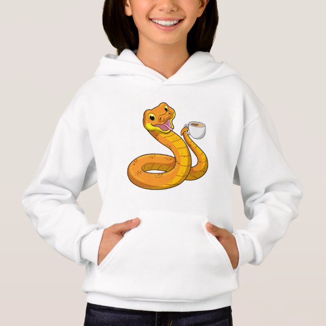 Snake with Cup of Coffee Hoodie (Front)