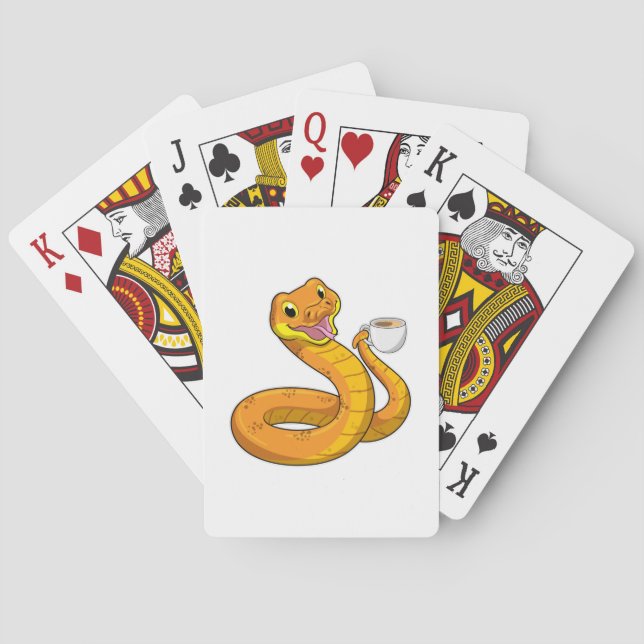 Snake with Cup of Coffee Poker Cards (Back)