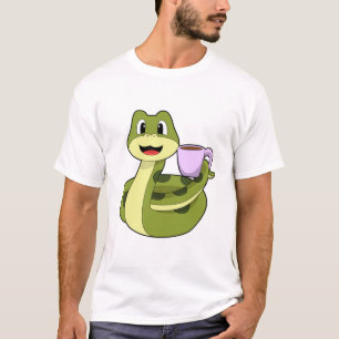 Snake with Cup of Coffee T-Shirt