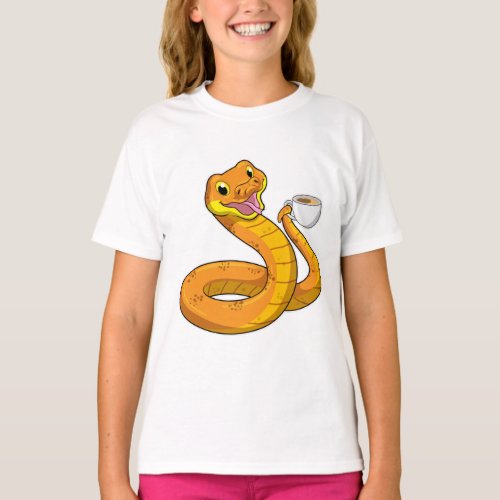 Snake with Cup of Coffee T_Shirt