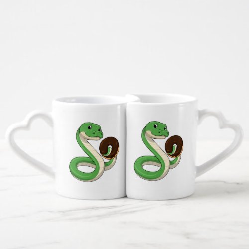 Snake with Donut Coffee Mug Set