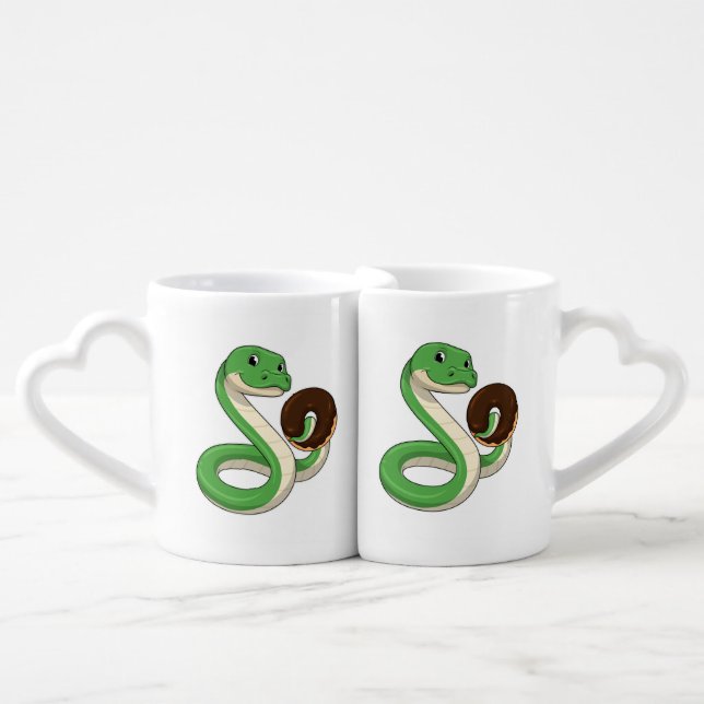 Snake with Donut Coffee Mug Set (Front Nesting)