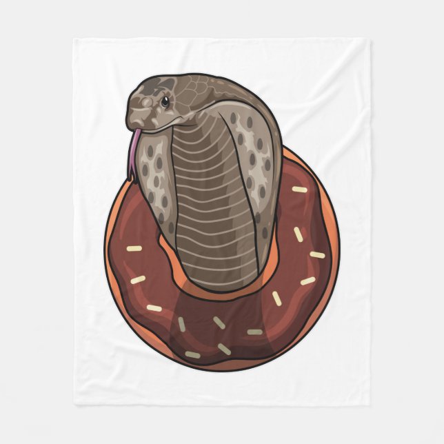 Snake with Donut Fleece Blanket (Front)