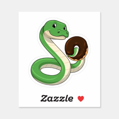 Snake with Donut Sticker