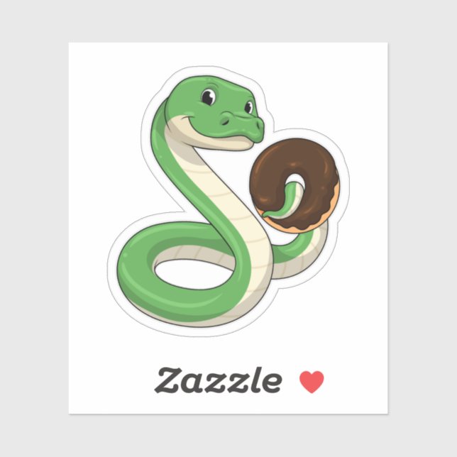 Snake with Donut Sticker (Sheet)