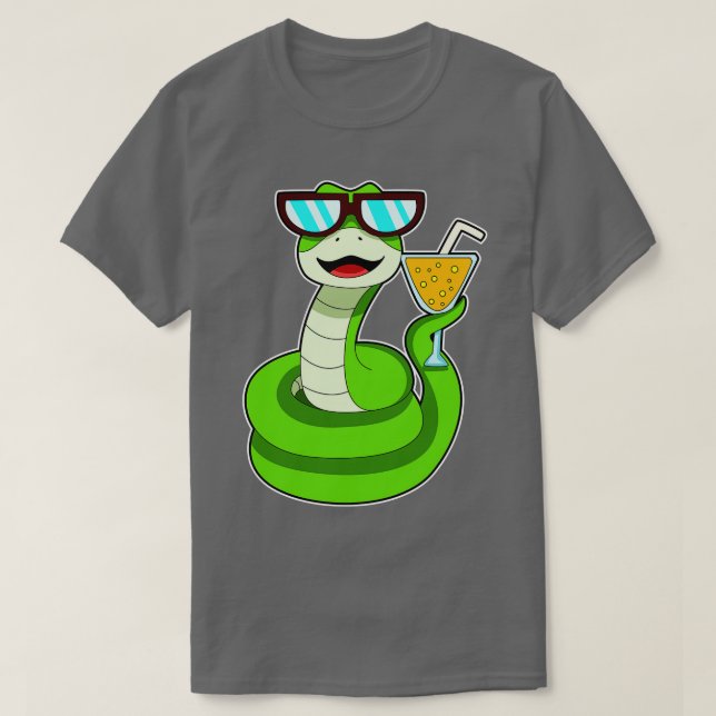 Snake with Drink T-Shirt (Design Front)