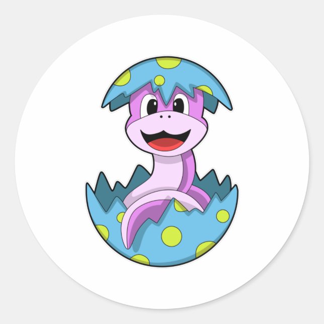 Snake with Egg shell Classic Round Sticker (Front)