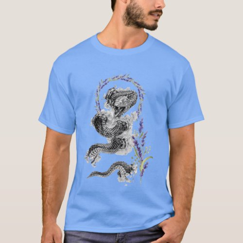 snake with flowers T_Shirt