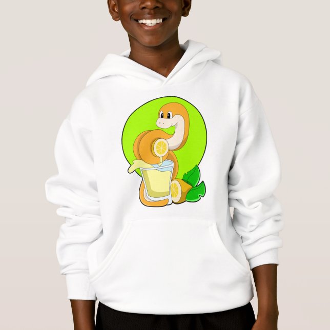 Snake with Glass of Lemon juice Hoodie (Front)