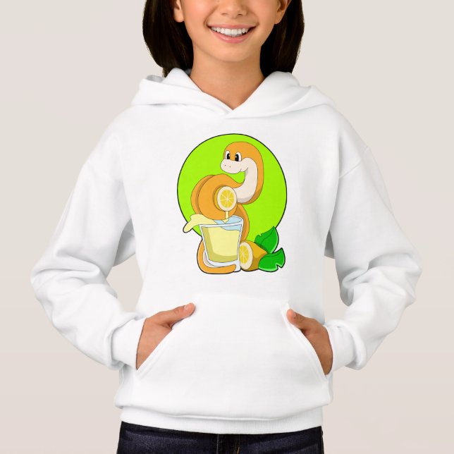 Snake with Glass of Lemon juice Hoodie (Front)