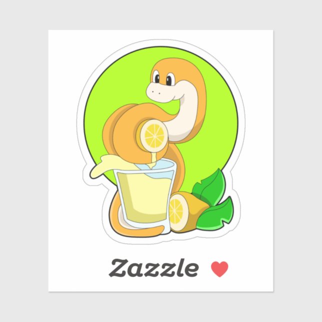 Snake with Glass of Lemon juice Sticker (Sheet)
