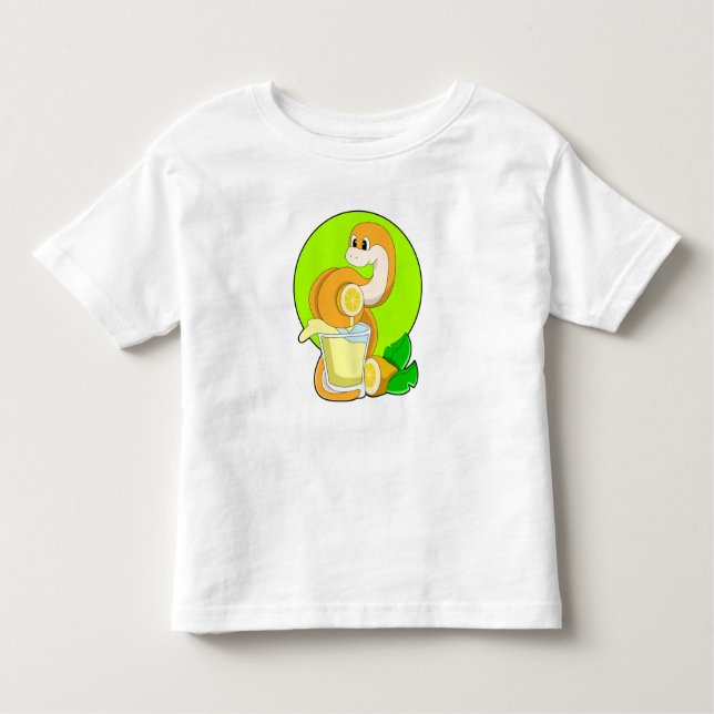 Snake with Glass of Lemon juice Toddler T-shirt (Front)