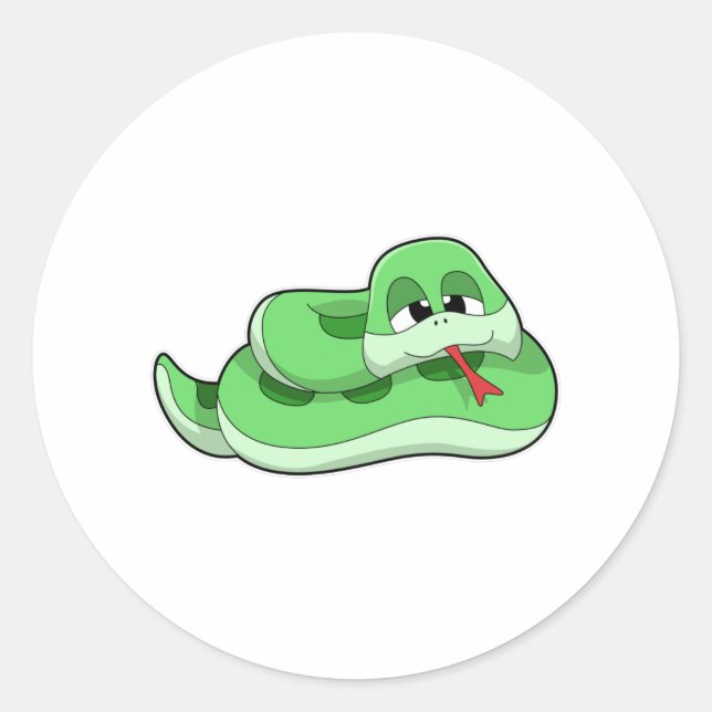 Snake with green Stains Classic Round Sticker (Front)