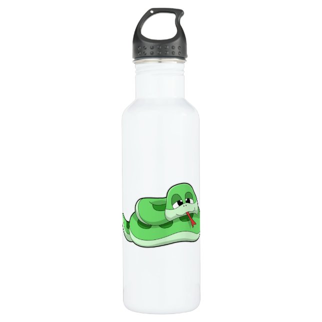Snake with green Stains Stainless Steel Water Bottle (Front)