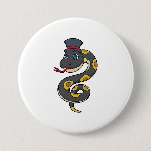 Snake with Hat Button (Front)