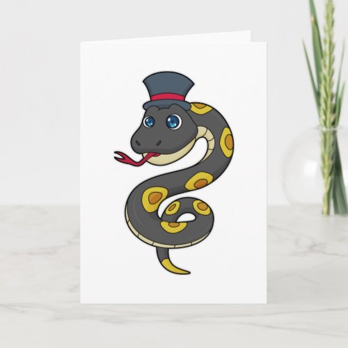 Snake with Hat Card