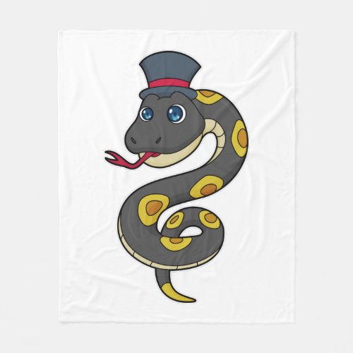 Snake with Hat Fleece Blanket