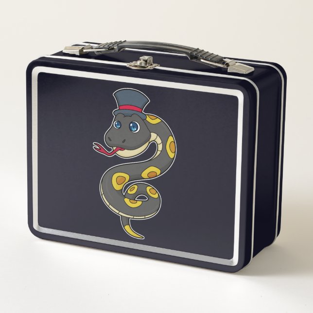 Snake with Hat Metal Lunch Box (Front)