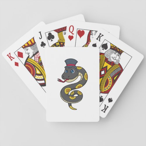 Snake with Hat Playing Cards