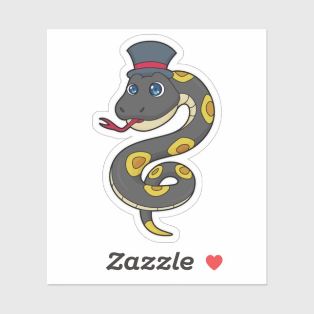 Snake with Hat Sticker (Sheet)