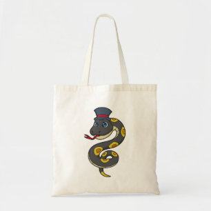Snake with Hat Tote Bag