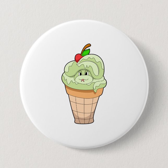 Snake with Ice cream cone & Cherry Button (Front)