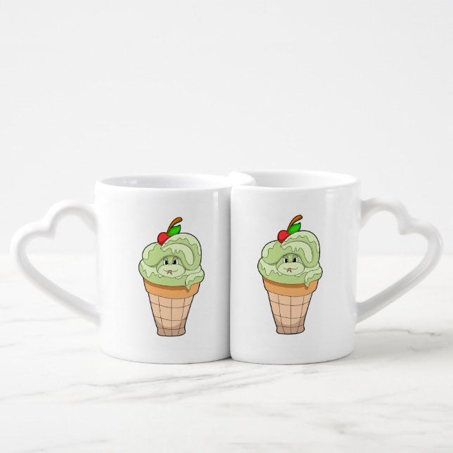 Snake with Ice cream cone & Cherry Coffee Mug Set (Front Nesting)