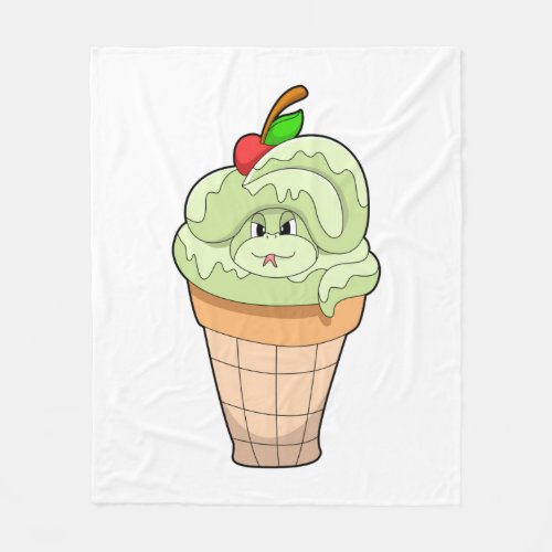 Snake with Ice cream cone  Cherry Fleece Blanket