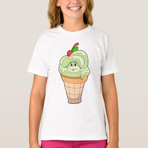 Snake with Ice cream cone  Cherry T_Shirt