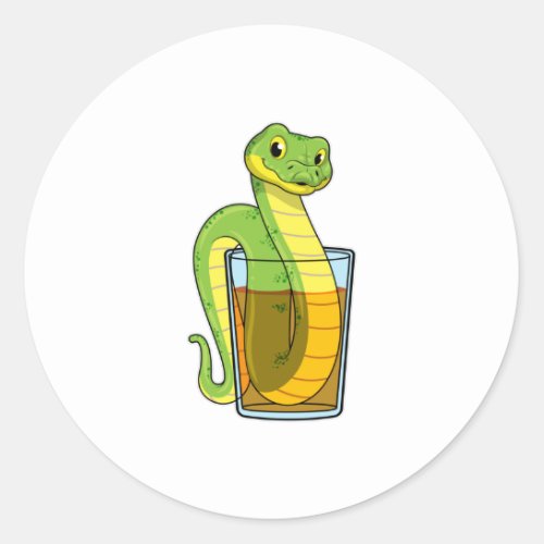 Snake with Juice Classic Round Sticker