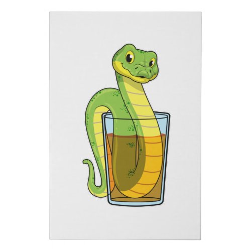 Snake with Juice Faux Canvas Print